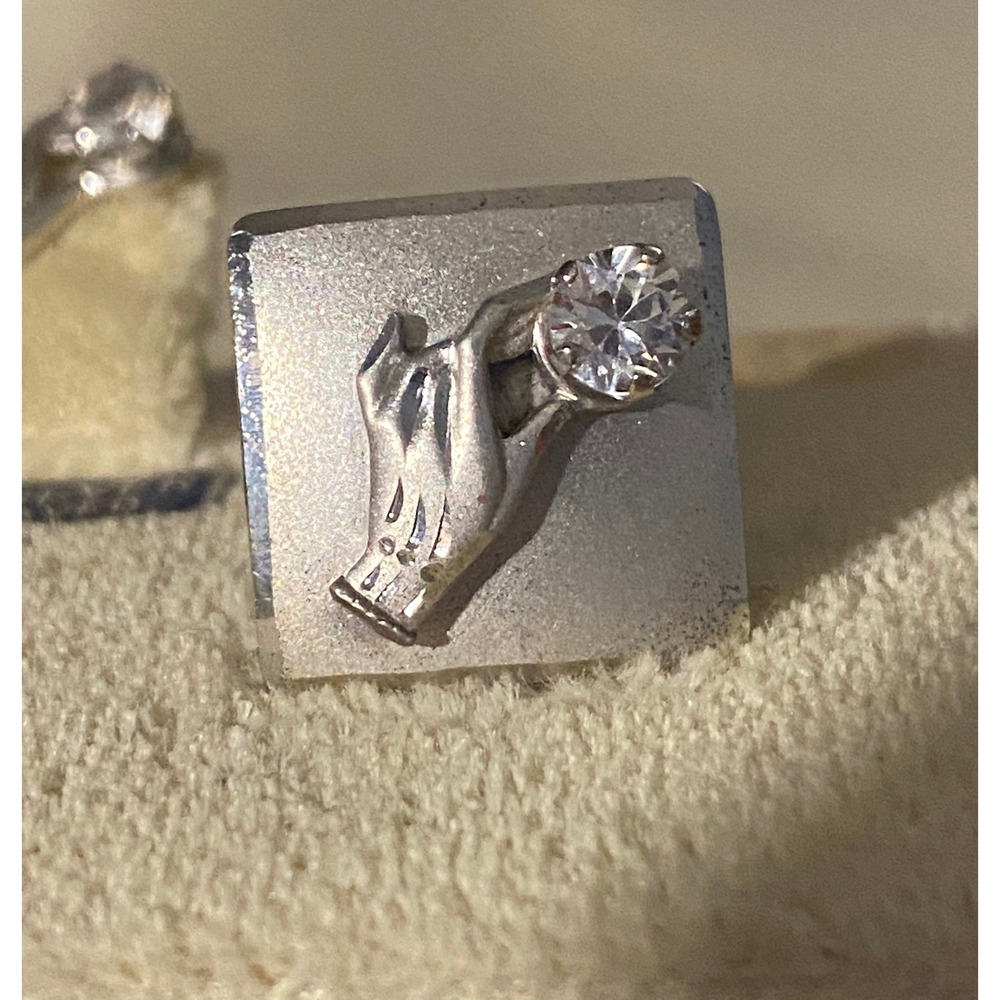 Vintage Silver-Tone Golf Glove Cuff Links - Unbranded - Picture 2 of 4